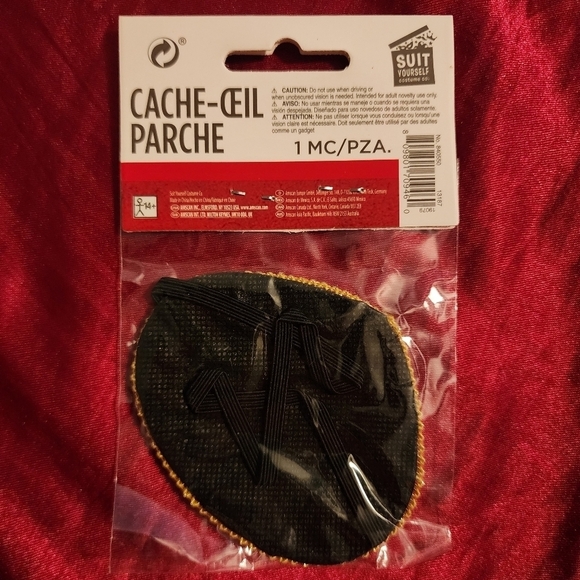 NWT Suit Yourself Pirate Eye Patch Halloween Costume Accessory Cosplay Unisex - Picture 2 of 3
